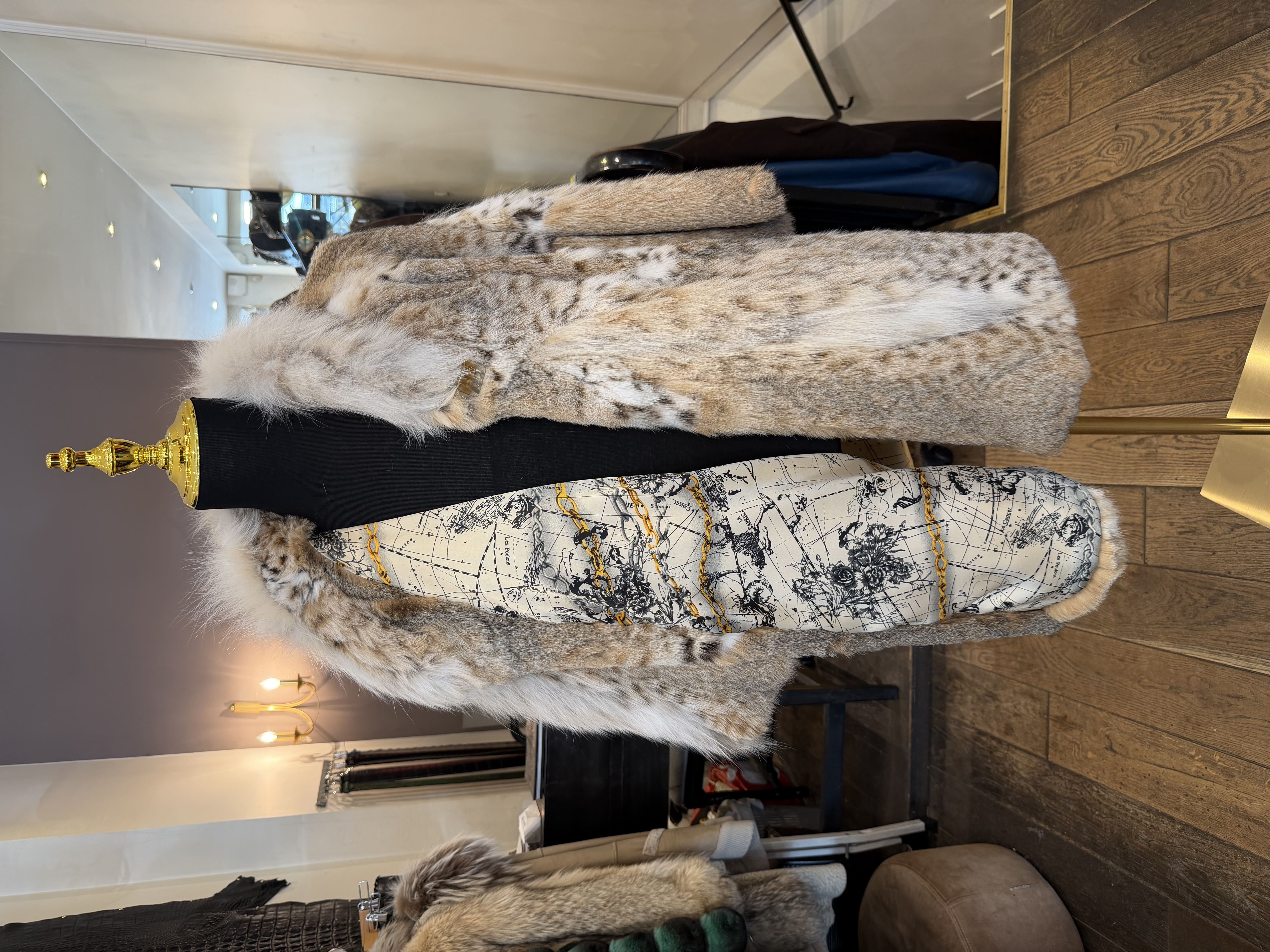 Manteau Lynx bobcat (doublure en soie) — Lynx, pièce d'exception Serge Miko Paris